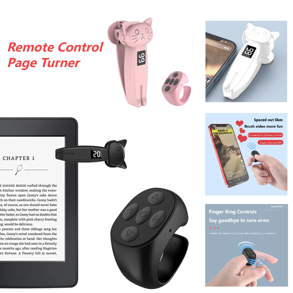 Phone Screen Tapper Device Remote Control Page Turner Bluetooth-Compatible 5.3 Camera Shutter Auto Clicker for Kindle Paperwhite