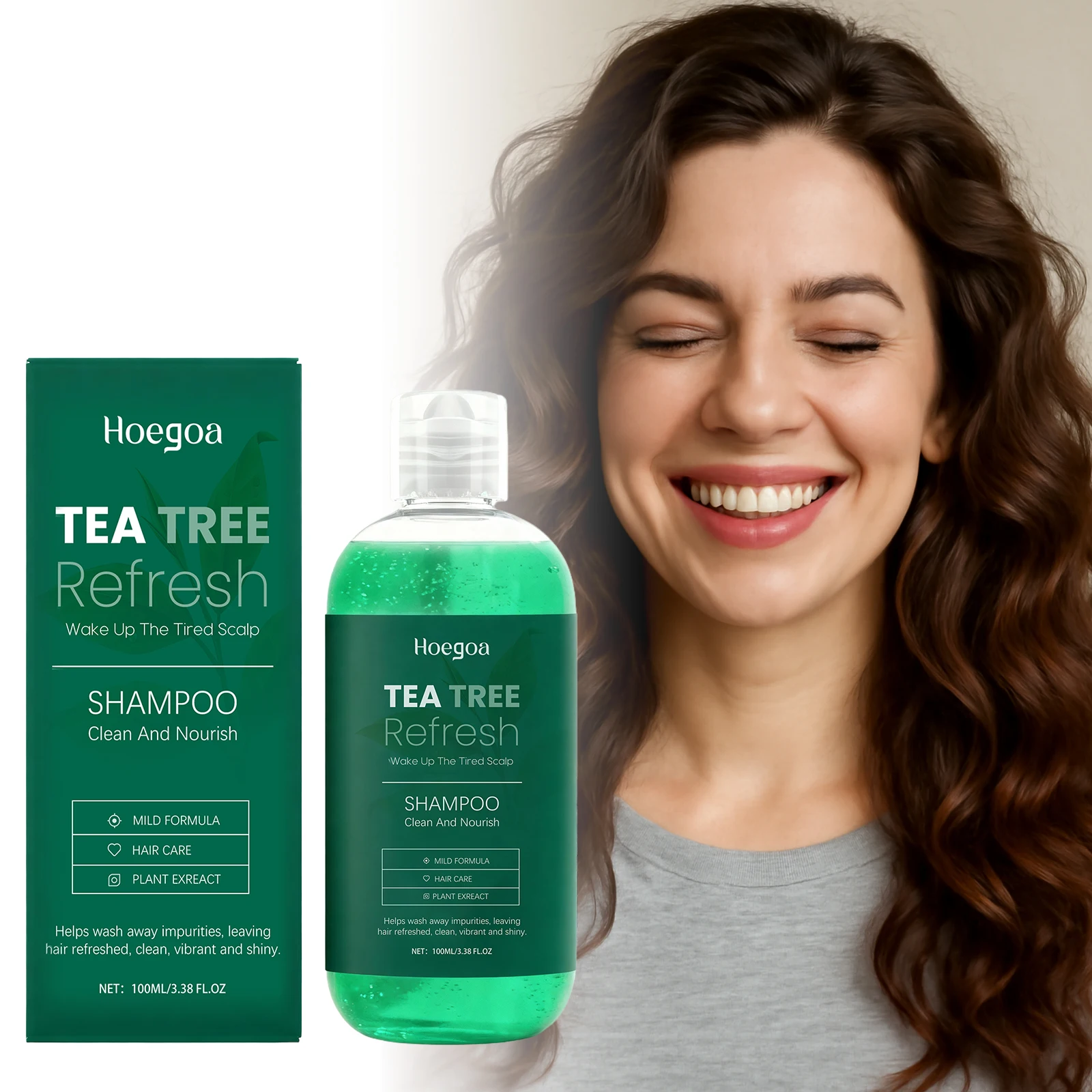 

100ml Tea Tree Refresh Extract Shampoo Gently Cleanses Hair Leaving It Full Smooth And Shiny While Also Caring For The Scalp