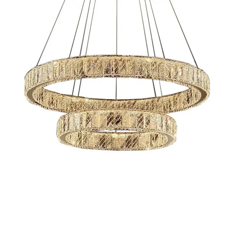 Light Luxury Hotel Living Room Main Light Modern Crystal Villa Balcony Dining Room Circular Bedroom Light Study Decorative LED
