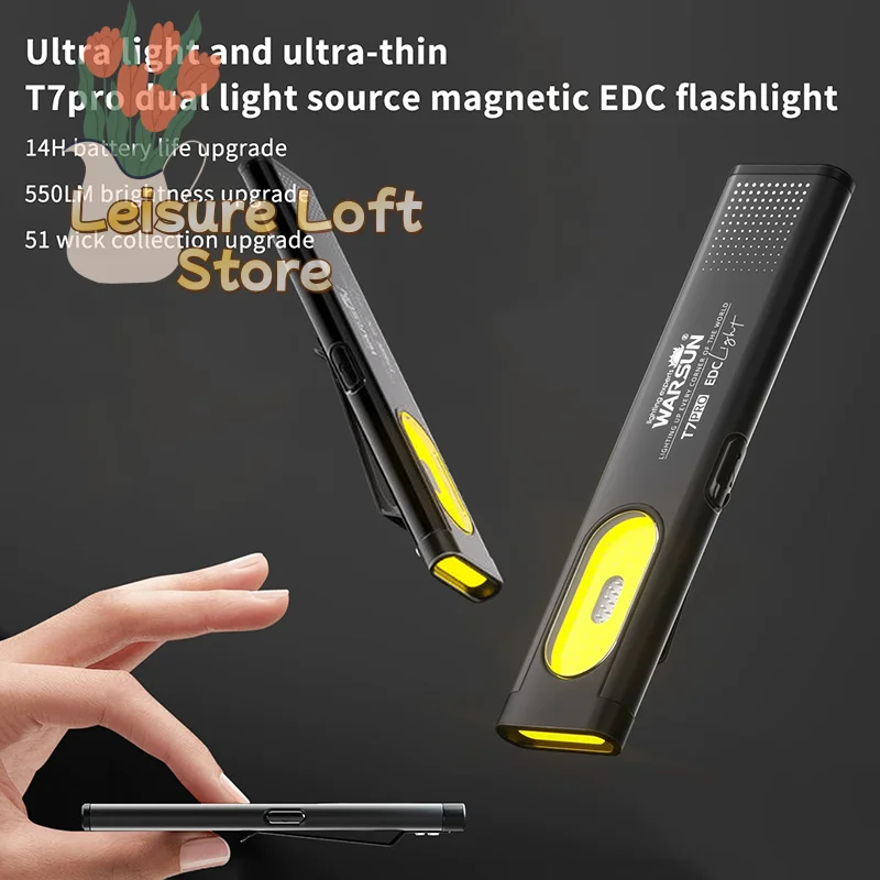 LED Keychain Flashlight USB-C Rechargeable 600Lm Portable Mini Torch Light Pocket Lantern Flood Work Light With Magnet
