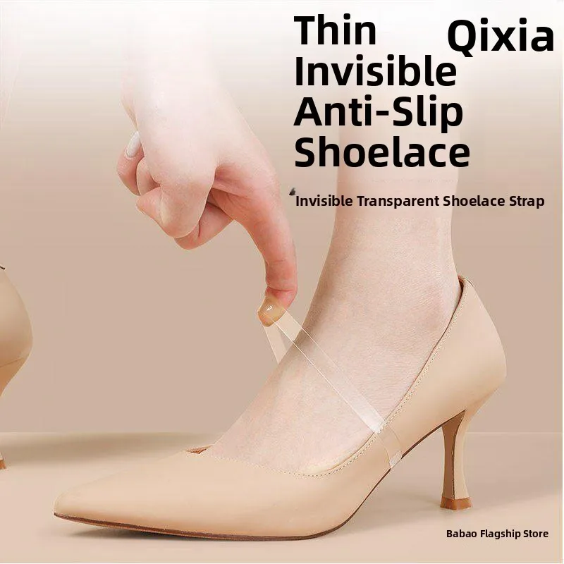 Transparent Invisible High Heel Shoe Straps Buckleless Single Shoes Tie Knots Anti Slip Fastening Shoe Laces Women's Footwear