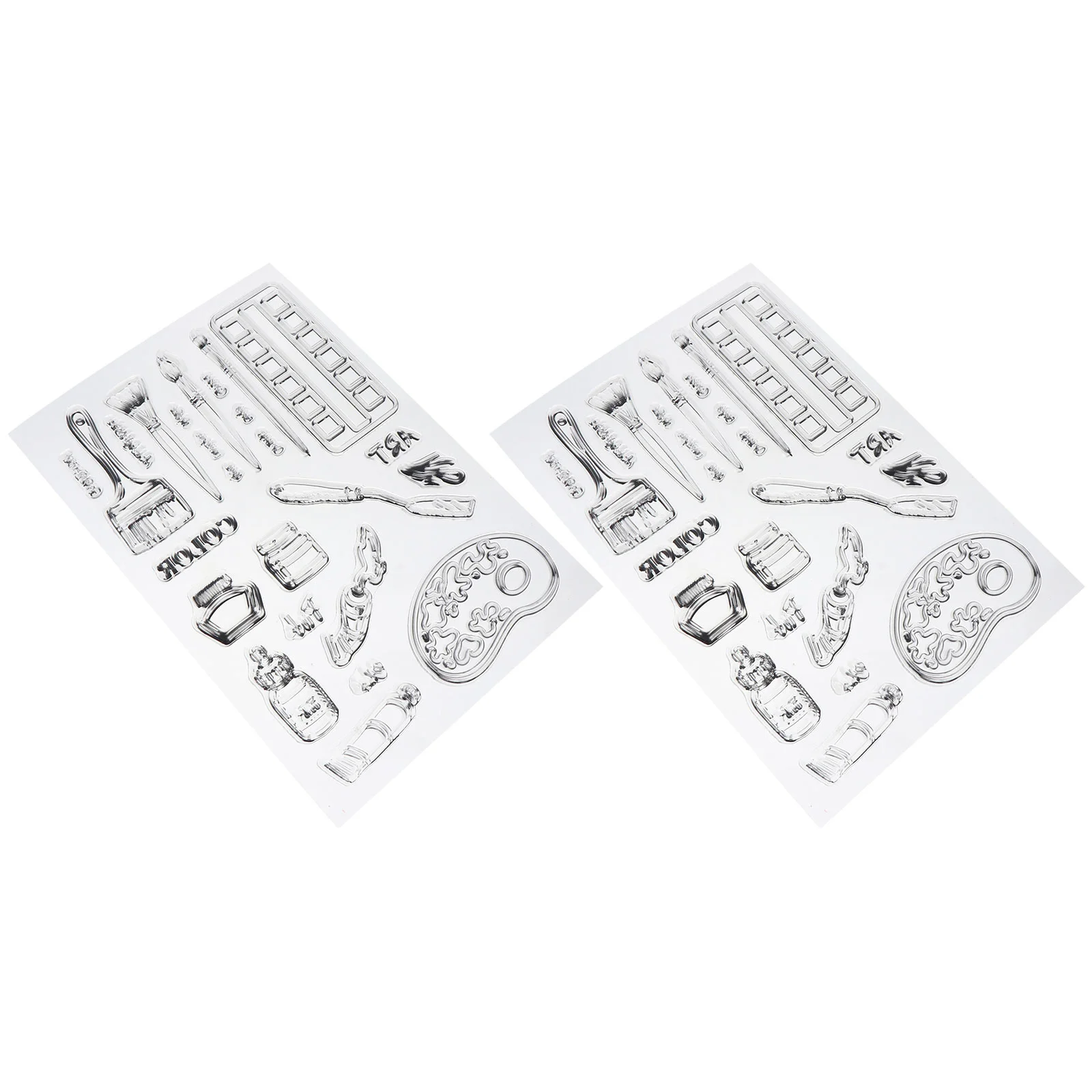 

2Pcs Fine Workmanship Transparent Stamps DIY Scrapbooking Album Letter Gift Decor Transparent Stamp Clear Stamp