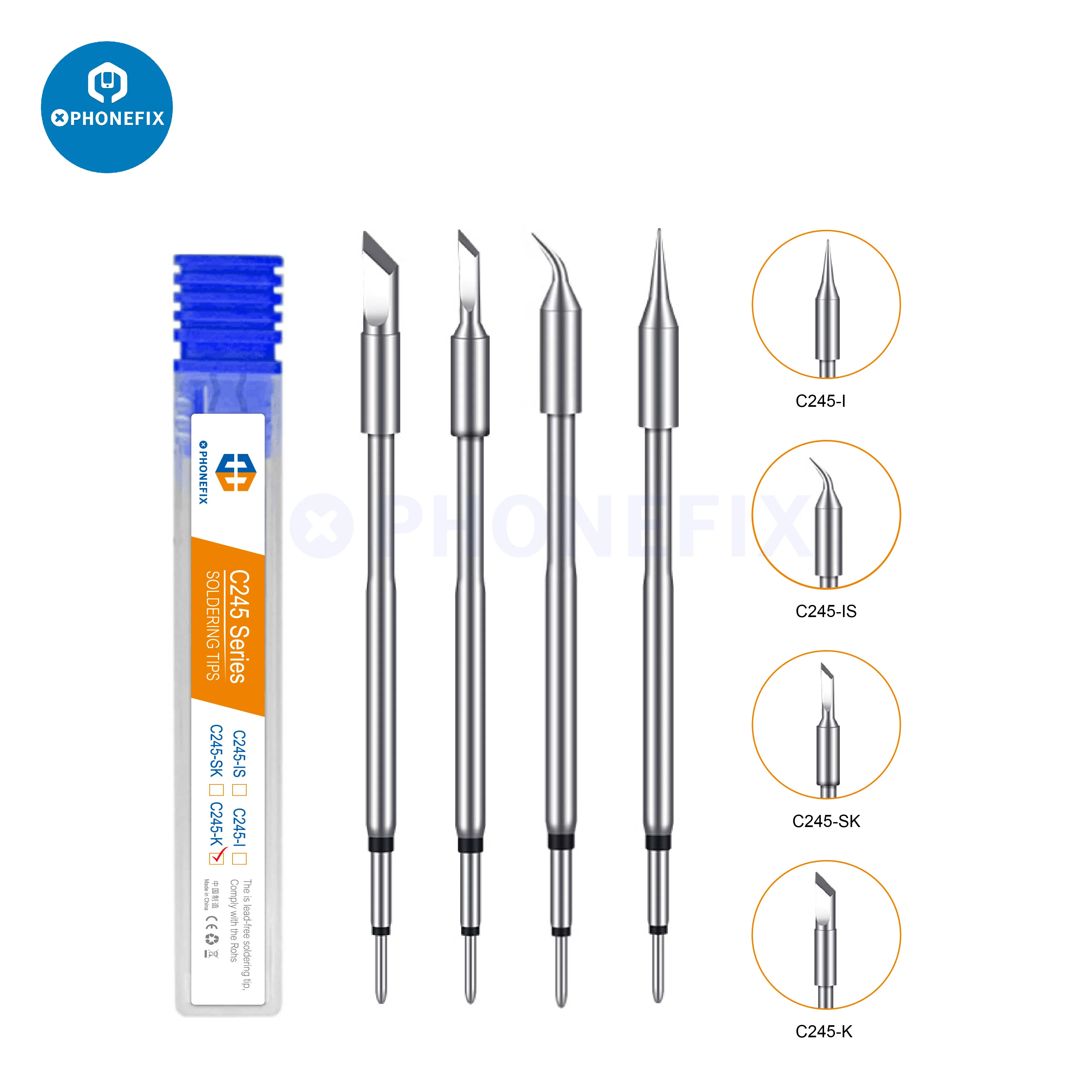 C245 Soldering Iron Tips for JBC T245 Handle Compatible Sugon T21 T26 I2C Aixun Aifen A9 A902 GVM Welding Station Repair Tool