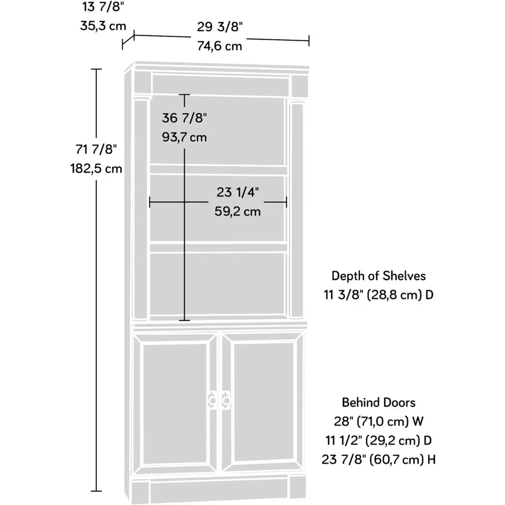 alladia Library with Doors/Book Shelf, L: 29.37