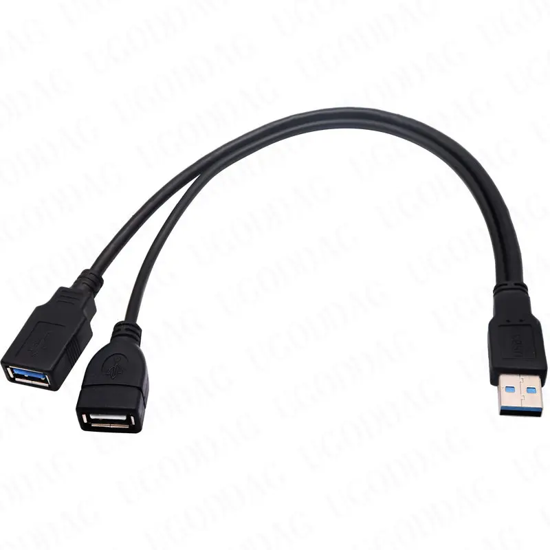 30 سنتيمتر USB 3.0 A Y الفاصل كابل USB 3.0 A ذكر إلى المزدوج USB 3.0 A أنثى USB 2.0 A أنثى الطاقة الإضافية شحن نقل البيانات المزدوجة