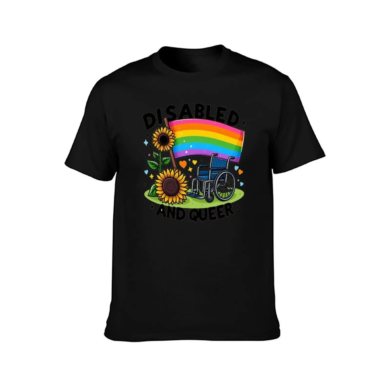 Disabled and queer T-Shirt Casual Trendy Short Sleeve T-Shirt