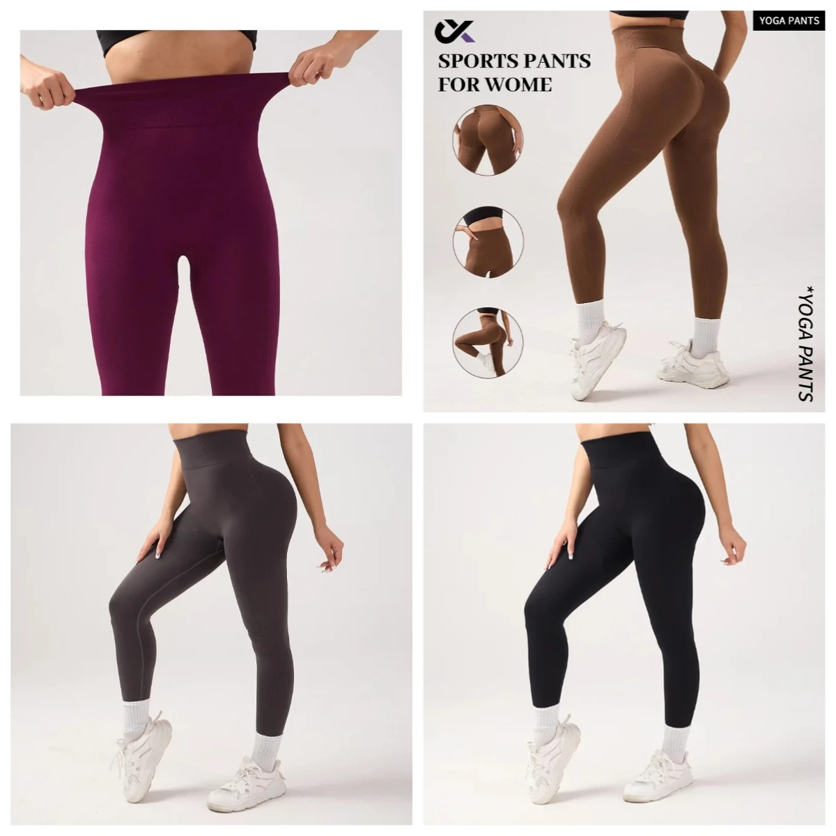 Calça fitness de cintura alta, yoga, sem linhas estranho, esportes sem costura, alta estiramento, corrida e ciclismo, leggings, bodysuittop, academia