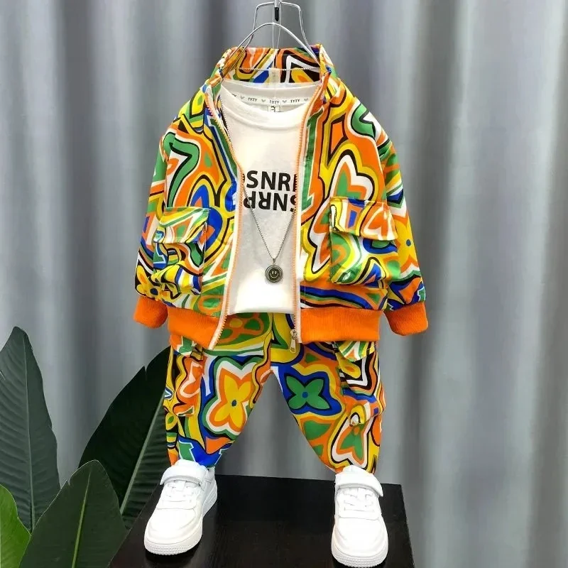 

Children's Clothing Set Spring and Autumn Fashion 2024Boys' Baby Jacket Pants Children's Fashionable Casual Two Piece Set