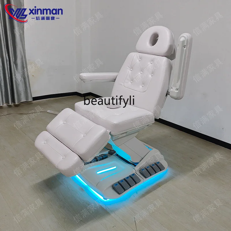 Electric Beauty Bed Beauty Salon Eyelash Bed Four-Motor Reclining Chair Therapy Bed