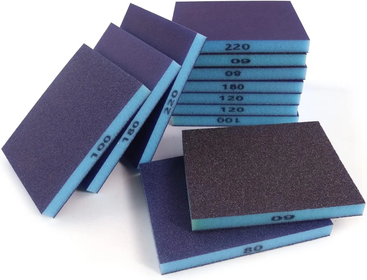 

100*120*12 мм шлифовальные губки, шлифовальный блок, 15 шт., гибкая и влажная зернистость 60-320 для дерева, гипсокартона, поделки, металлическая краска, автопоттер