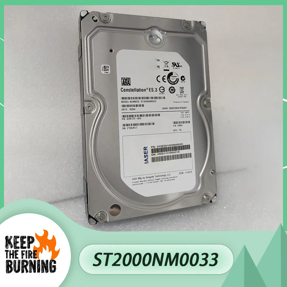 For Seagate ST2000NM0033 2T SATA 7.2K 3.5'' 9ZM175-004 Server Hard Disk HDD