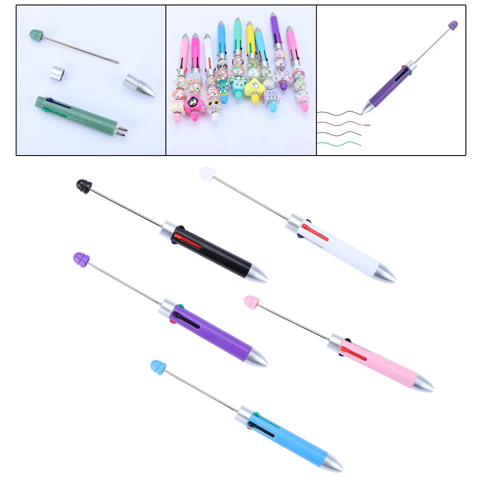 Beadable Pens Kits Ballpoint Pen Multicolor Creative Printable Ball Pen