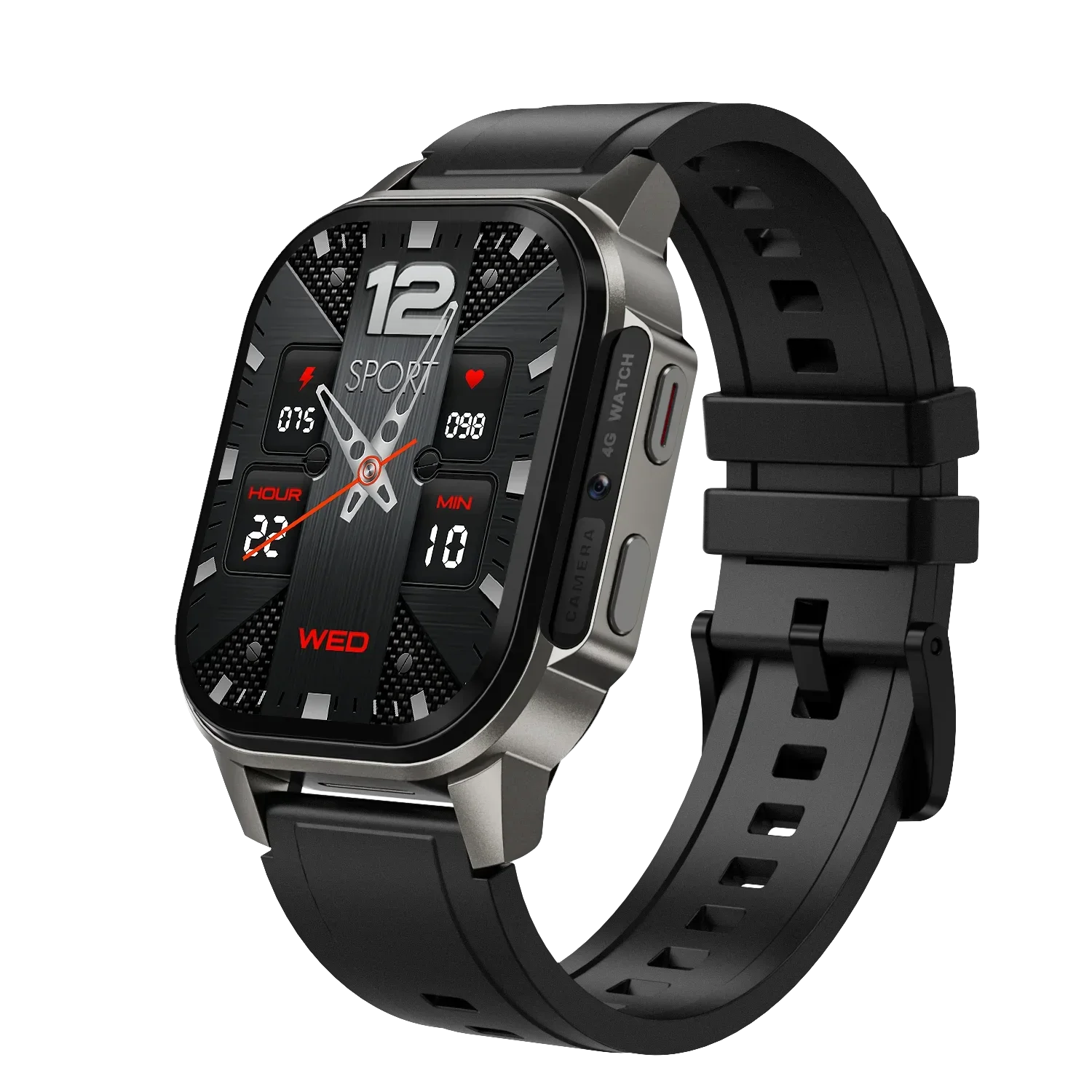 

Dm62 4G Android Smartwatch AMOLED Big Screen Ultra 4G Sim Card Camera WiFi IOS Operation Square Shape Silicone Alloy