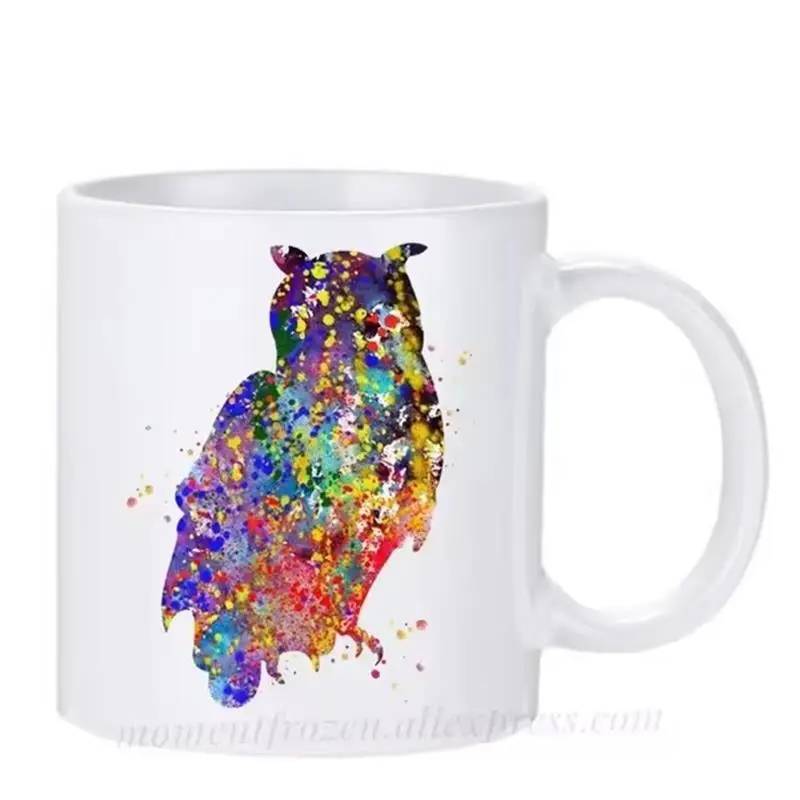 Owl Cup Caffeine Cocoa Coffee Mugs Tea Mugen Friend Gifts Home Decal Milk Tableware Coffeeware Teaware Beer Drinkware