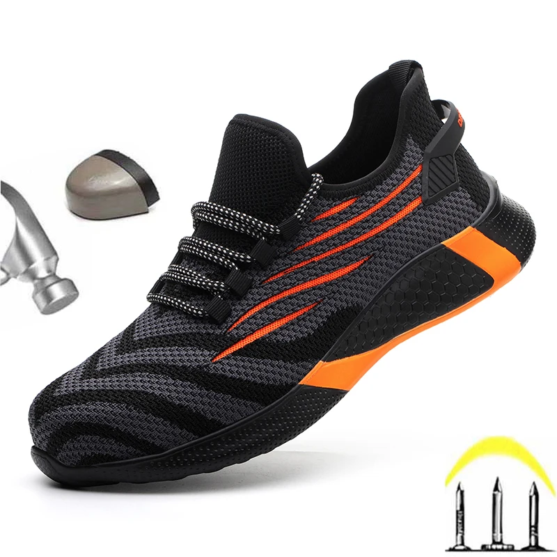 

Men Work Safety Shoes With Steel Toe Ankle Boots Male Indestructible Work Shoes Men Sneakers Lightweight Men Shoes Safety Boots