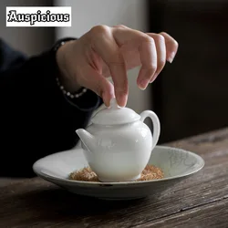 Chinese White Jade Porcelain Teapot Creative Small Pot Tea Soaking Kettle with Filter Teaware Tableware Supplies Decoration Gift