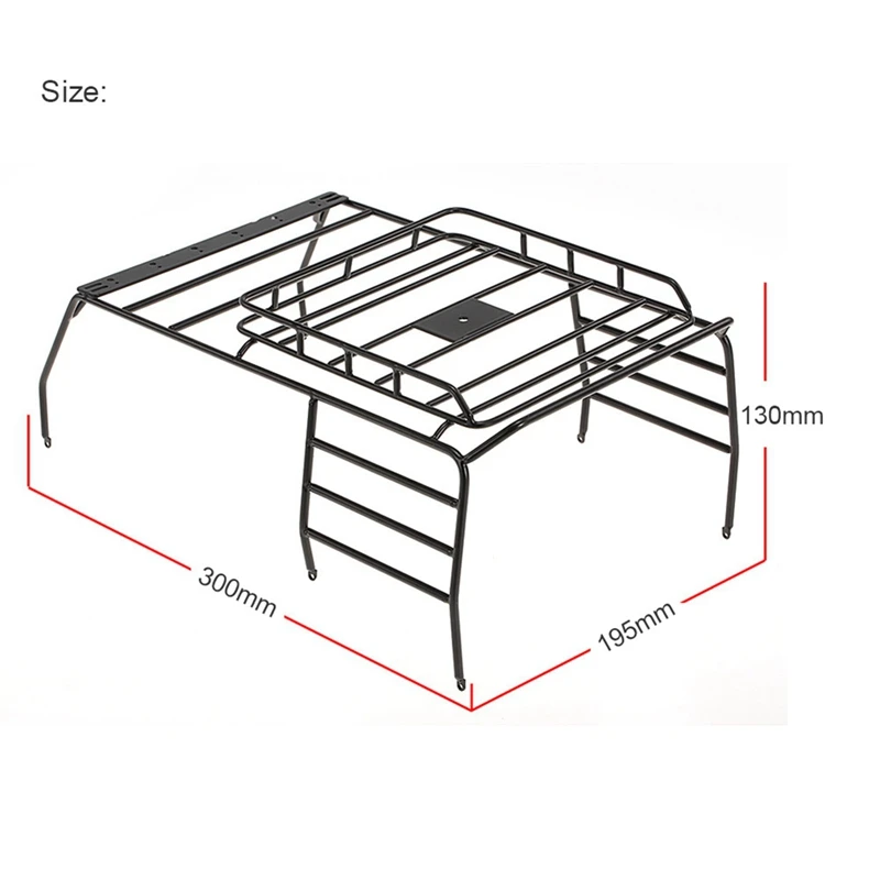 Per il 1/10 SCX10 313Mm interasse simulazione arrampicata auto Wrangler Shell Roll Cage portapacchi portapacchi in metallo