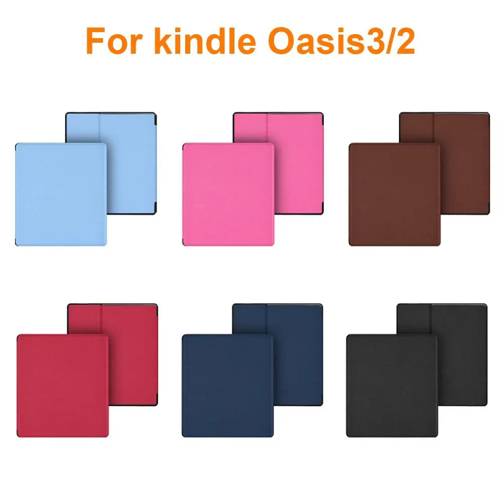 بو الجلود غطاء ذكي مع نسيج متقاطع ، النوم التلقائي ، الاستيقاظ ، صدمات ، 7 "eReader Folio Case ، Kindle Oasis 2 ، 9 ، الجيل العاشر