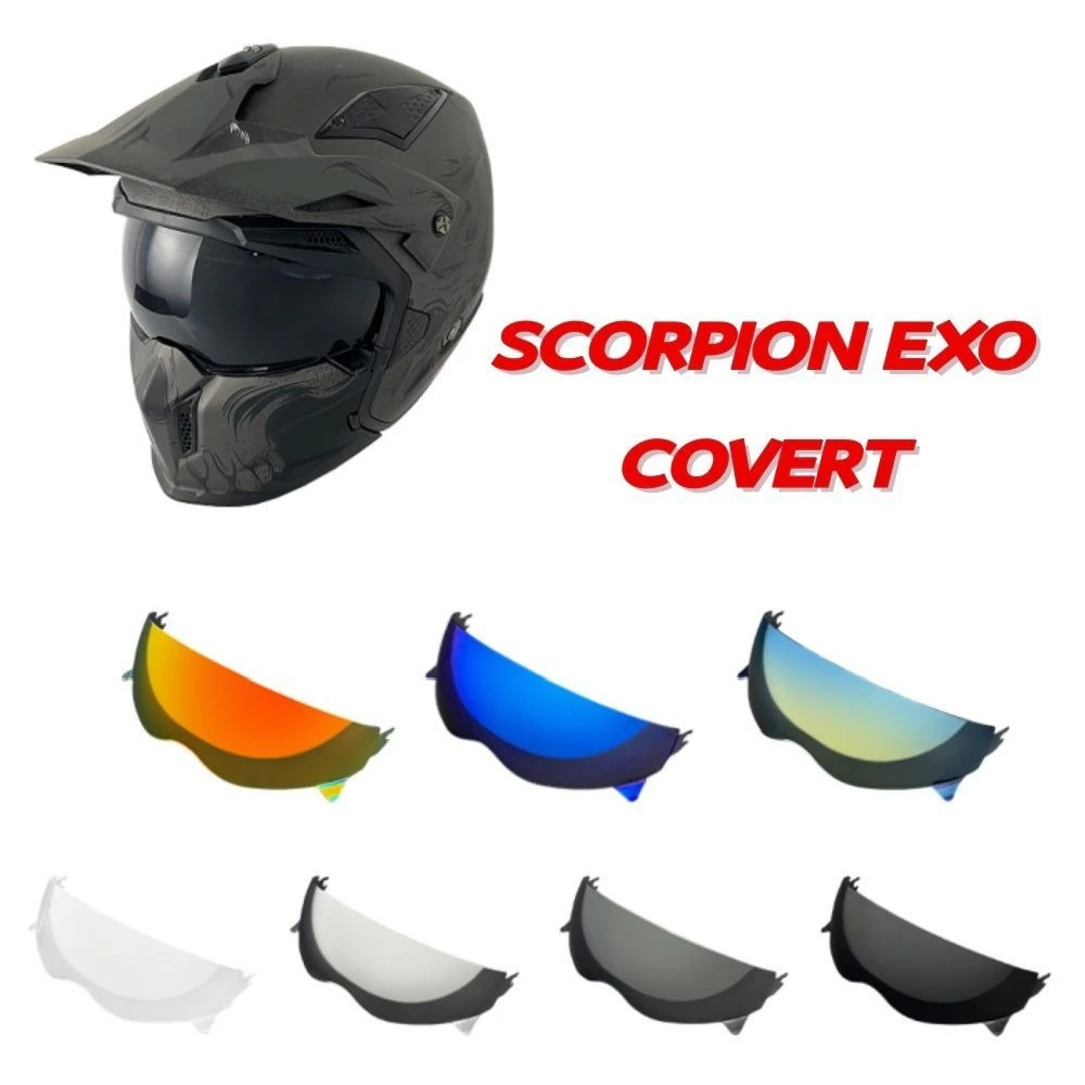 Helmet Lens for Scorpion EXO COVERT, COMBAT Electroplated Mirror Day and Night Universal Sunscreen