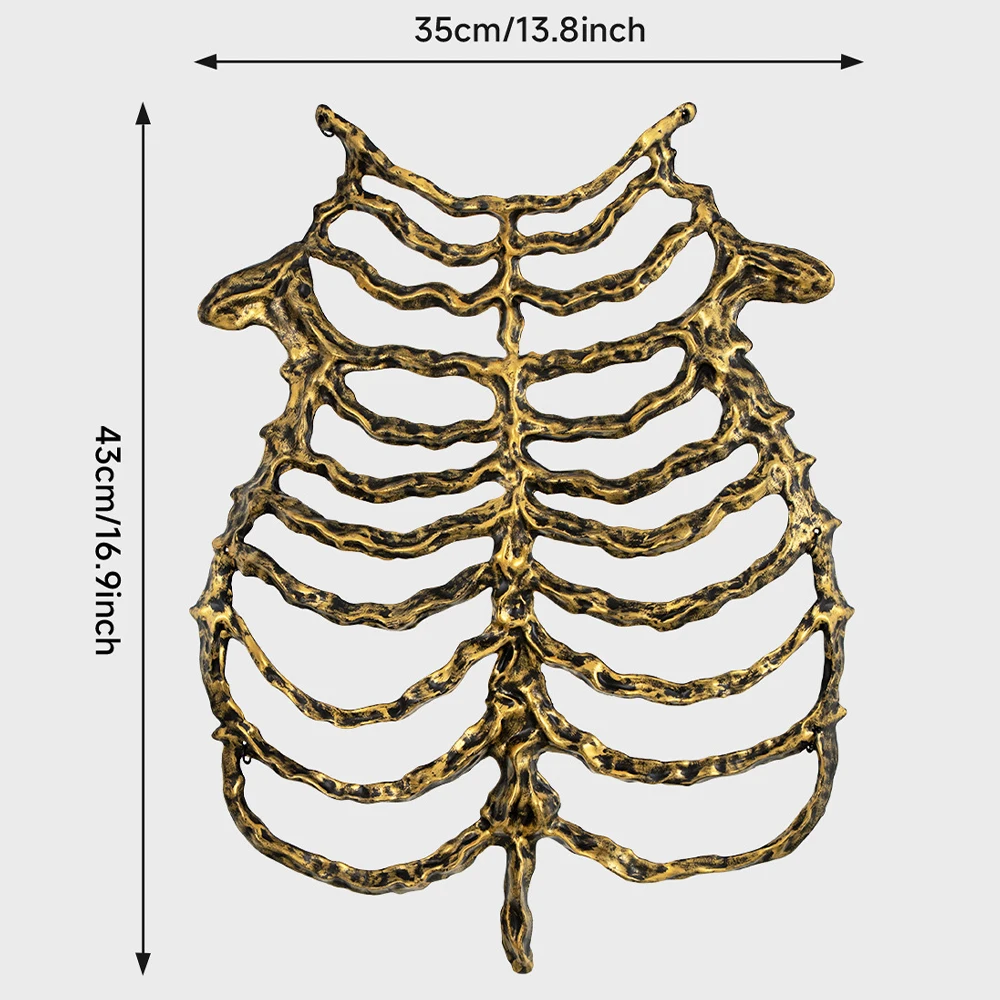 Halloween Skull Breastbone Skeleton Hollow Skeleton Frame Bone Holiday Dress Accessories Cosplay Performance Party Costume Prop view 2