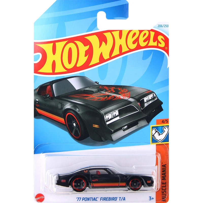 24L Original Hot Wheels Car 77 Pontiac Firebird T/A Toy for Boy Scale 1/64 Diecast Vehicle Alloy Model Muscle Mania Collect Gift