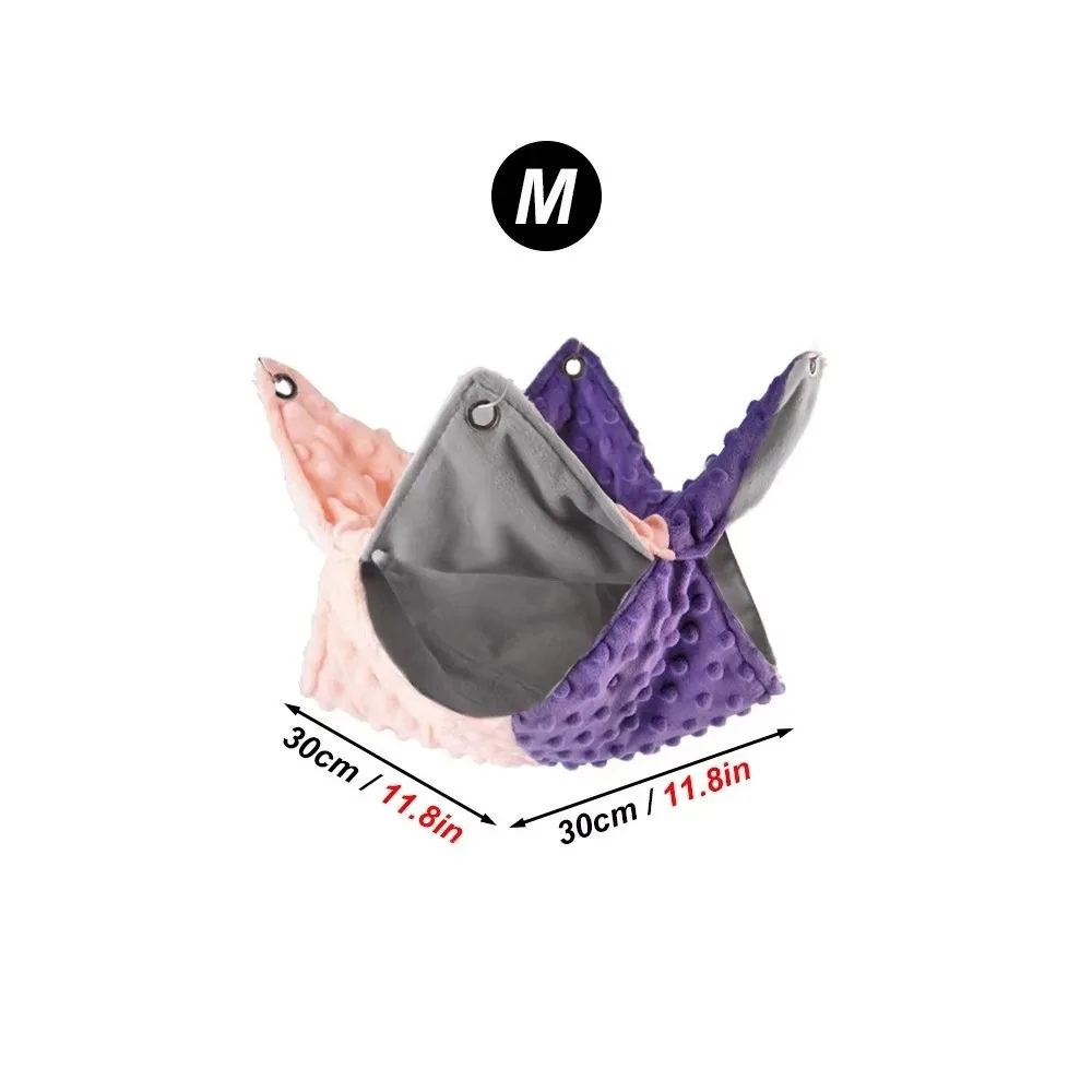 

Durable Warm Pet Hanging Bed Contrast Color Splicing Design Hammock Guinea Pig Flying Squirrel Pet Cage Accessories Winter