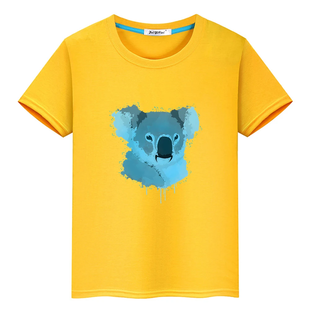 Australia Animal Koala Cartoon T-shirt 100% Cotton Short Sleeve Soft Tee-shirt for Children Kawaii Graphic Tshirts Boys/Girls