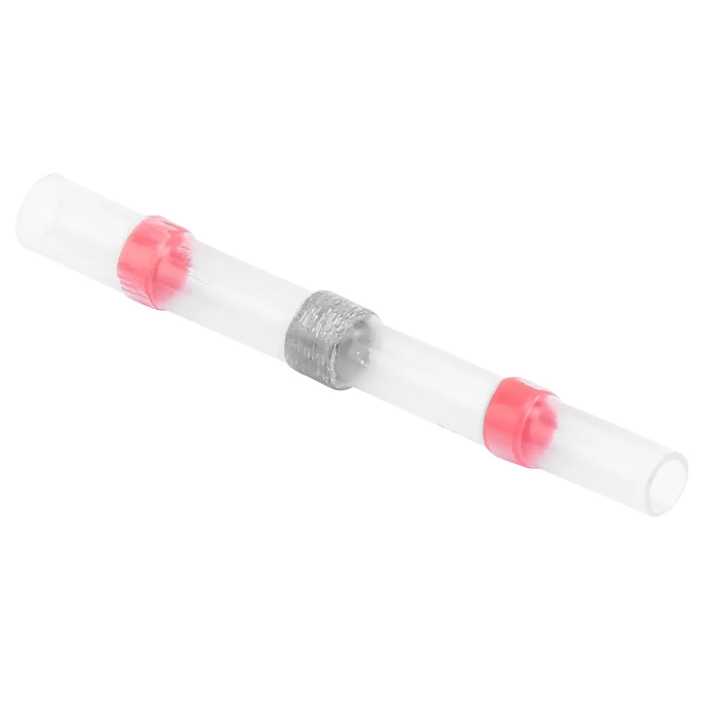 50 Pcs SST Solder Seal Wire Connector Transparent One Step Connection Heat Shrink Butt Connectors HotMelt Waterproof