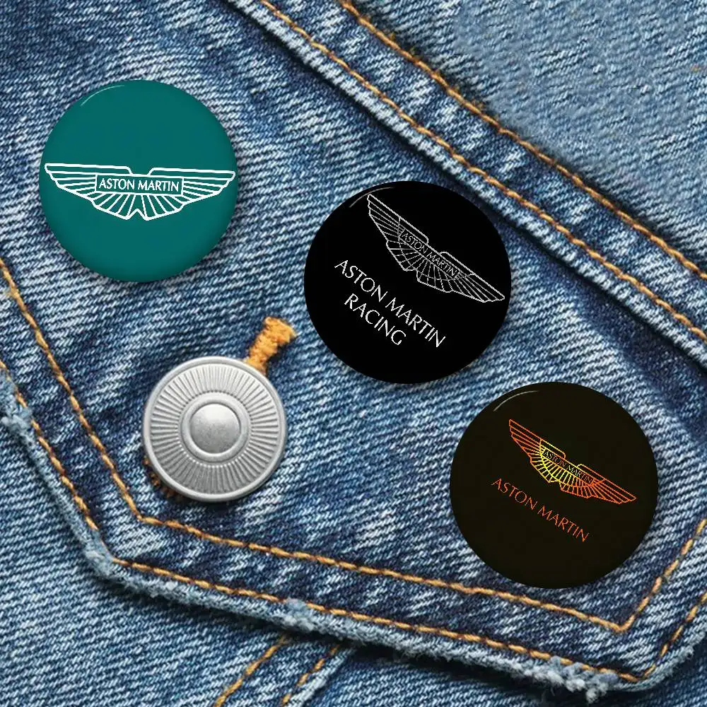 Car Brand A-Aston M-Martin Anime Button Pin Handmade Brooch for Clothes Cartoon Badge Backpack Decoration Jewelry Accessories