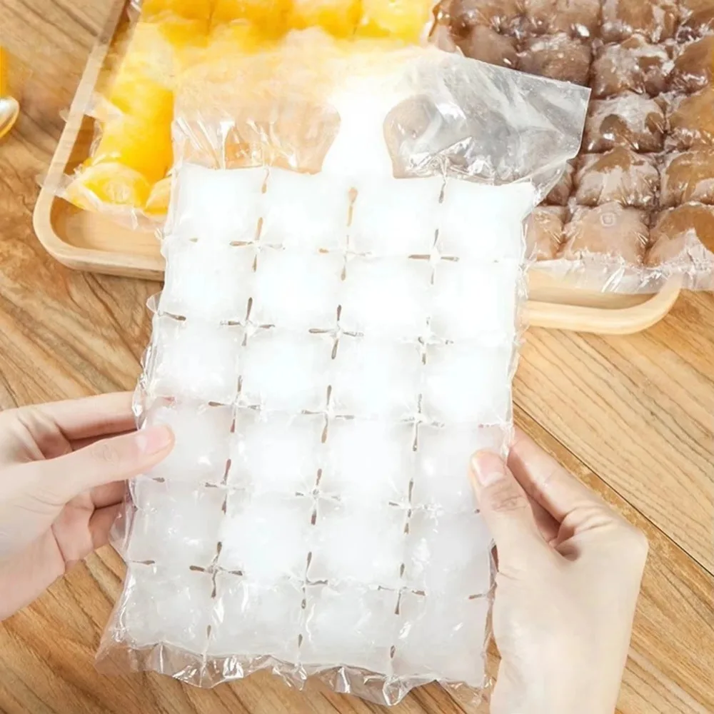 20/50pcs Disposable Ice Bags Protable Lattice Ice Cube Mold Bar Self-sealing Ice Tray Ice Cube Bag Box Edible Frozen Ice Pack