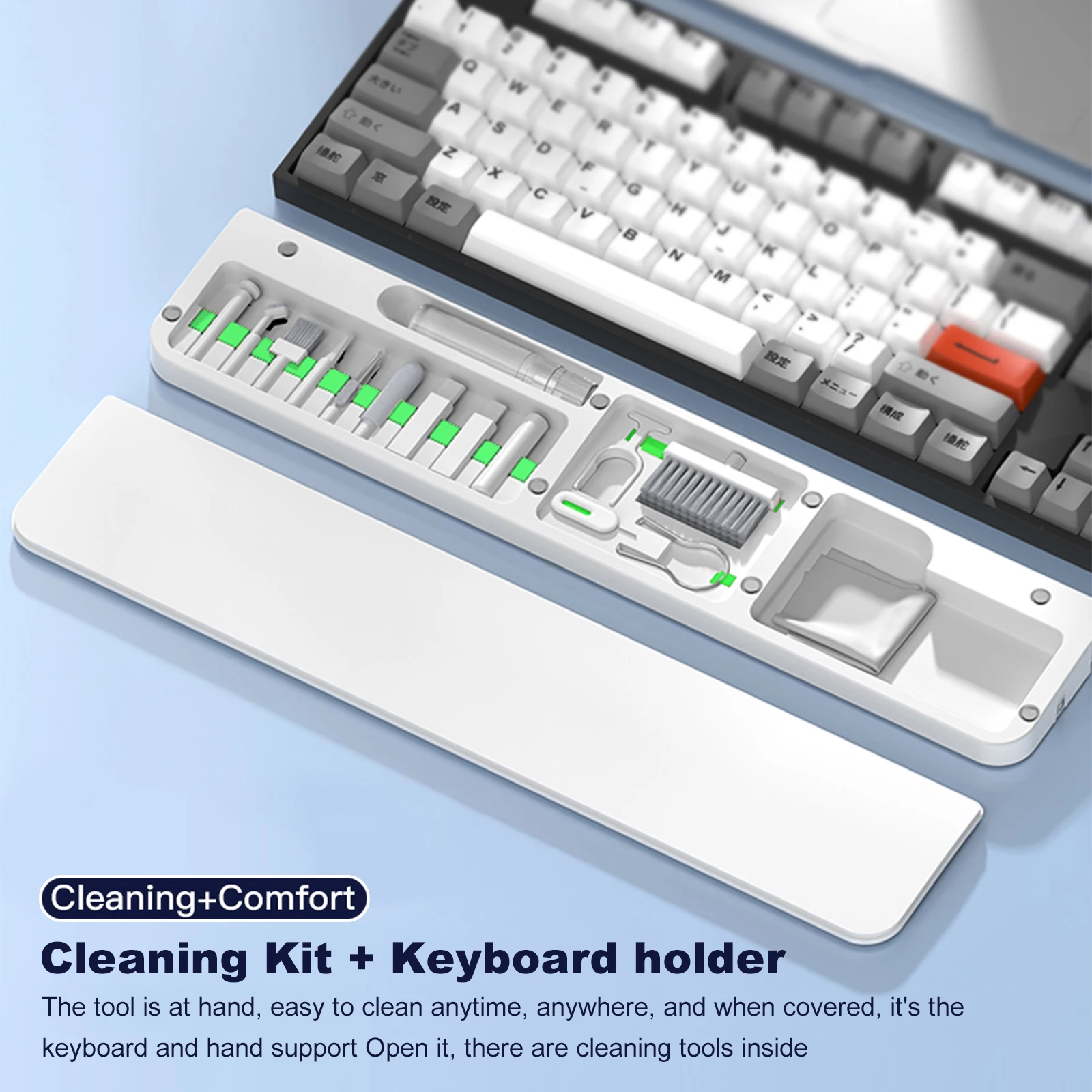 Magnetic Keyboard Wrist Rest Cleaning Tool Kit Mechanical Keyboards Keyboards Palm Pad ABS & Leather Hand Wrist Rest for Office