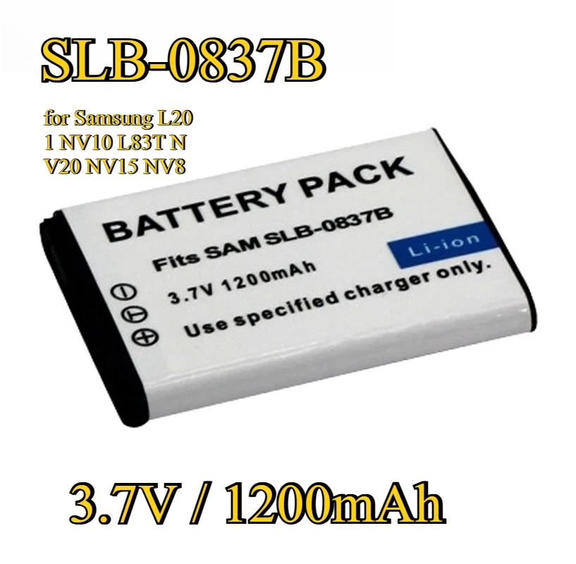 SLB0837 SLB-0837 Batterie 1200mah Kamera Batterie 3,7 v Akku für Samsung Kamera L201 NV10 L83T NV20 NV15 NV8 neue