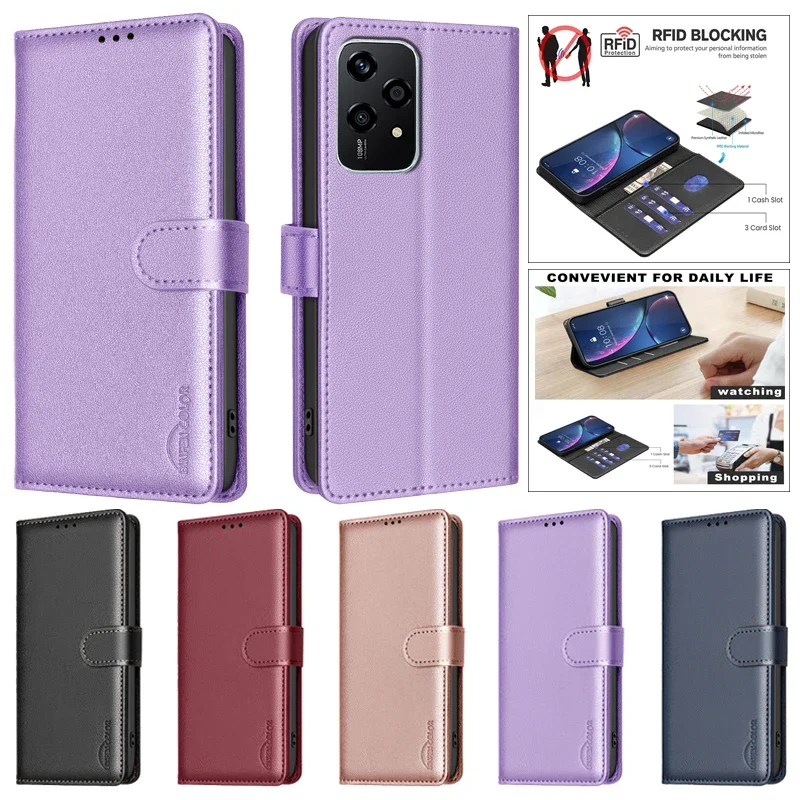 Wallet Leather Flip Cover for Honor200 Lite 90 Pro Honor90 Lite 100 Pro 200 Lite Magnetic Capa Card Pocket Phone Protective Case