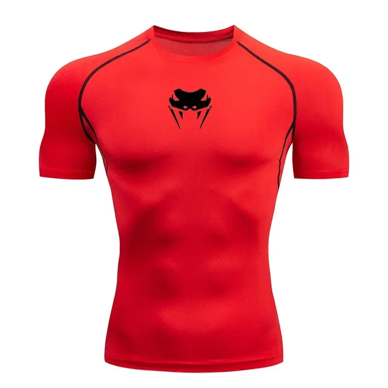 2024Men O-Neck Compression Shirt MMA Long or Short Sleeve T-shirt Men\'s Fitness Bodybuilding Clothes Rashguard Sports Top Tees