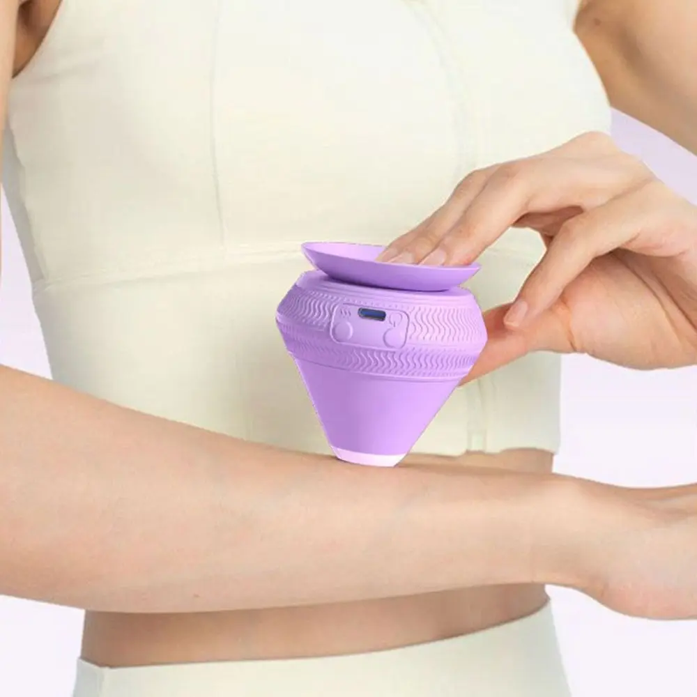 

Electric Adsorption Type Massager Ball Vibrate 2 Adjustable Temperature Silicone Massage Cone Hot Compress Ergonomic