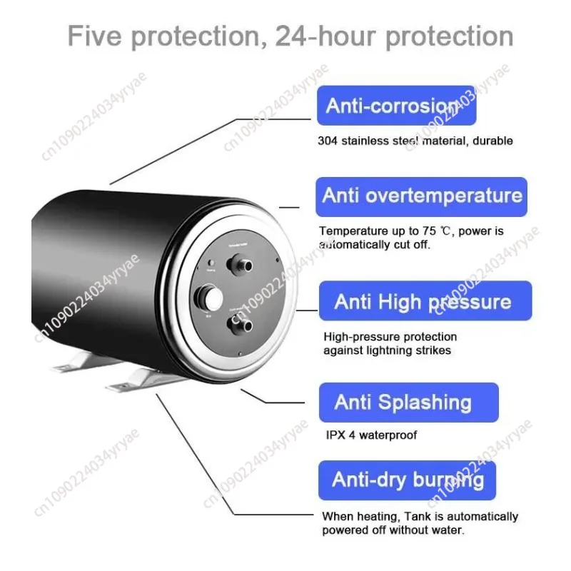 Boat Water Heater Tank 12V RV Boiler Electric Water 12v 10L Hot RV Electric RV Dc Storage Caravan Electric Water Heater Shower view 2