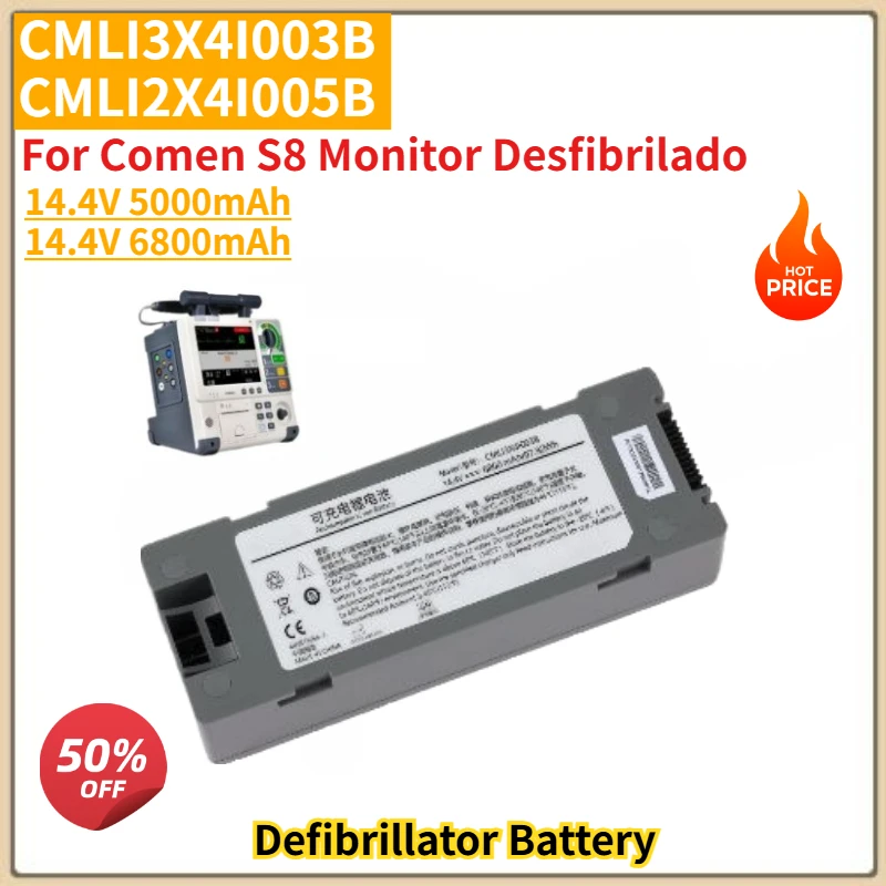 

High Quality Defibrillator Battery 14.4V 5000mAh 6800mAh for Comen S8 Monitor Desfibrilado CMLI3X4I003B CMLI2X4I005B