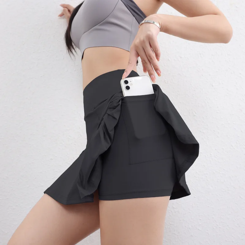 Women Yoga Shorts Sports Pleated Skirts 2 in 1 Inner Shorts Golf Fitness Hight Waist Running Short Dancing Workout Mini Skirt