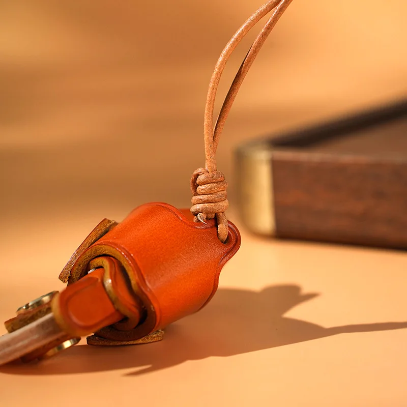 Leather Mini Motorcycle Keychain Bag Pendant For Bags Handmade Cute Vintage Charm Accessories Birthday Gifts