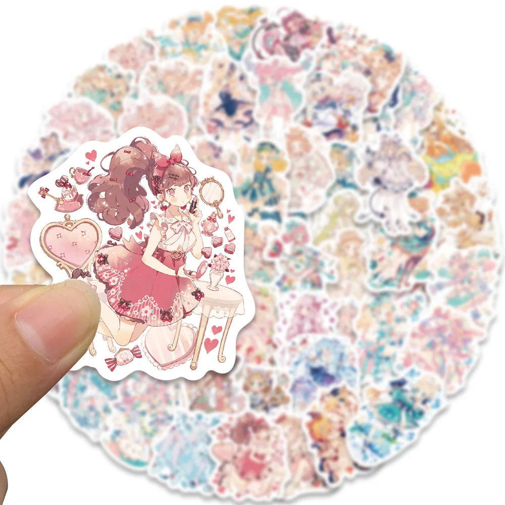 10/30/60pcs Kawaii Anime Lolita Girl Stickers Cute Cartoon Decal Kids Toy Laptop Phone Notebook Luggage Car Waterproof Sticker