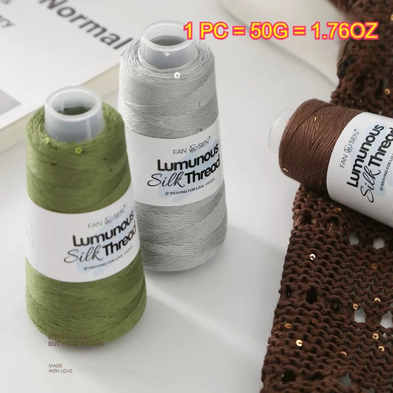 Funkelndes Paillettengarn zum Häkeln und Stricken für handgemachte Hüte, Taschen, Schals, Tücher, DIY-Bastelarbeiten, handgewebtes Garn, Sommer-Glitzergarn
