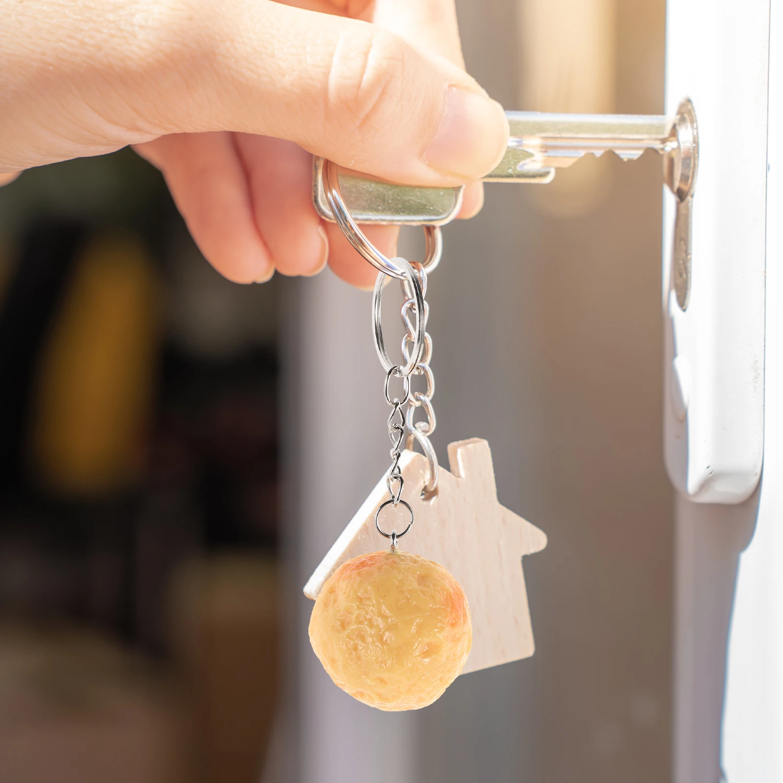 

2 Pcs Keychain Simulation Food Charms Realistic Car Keyring Fake Seafood Marine Toys Japanese-style Mini