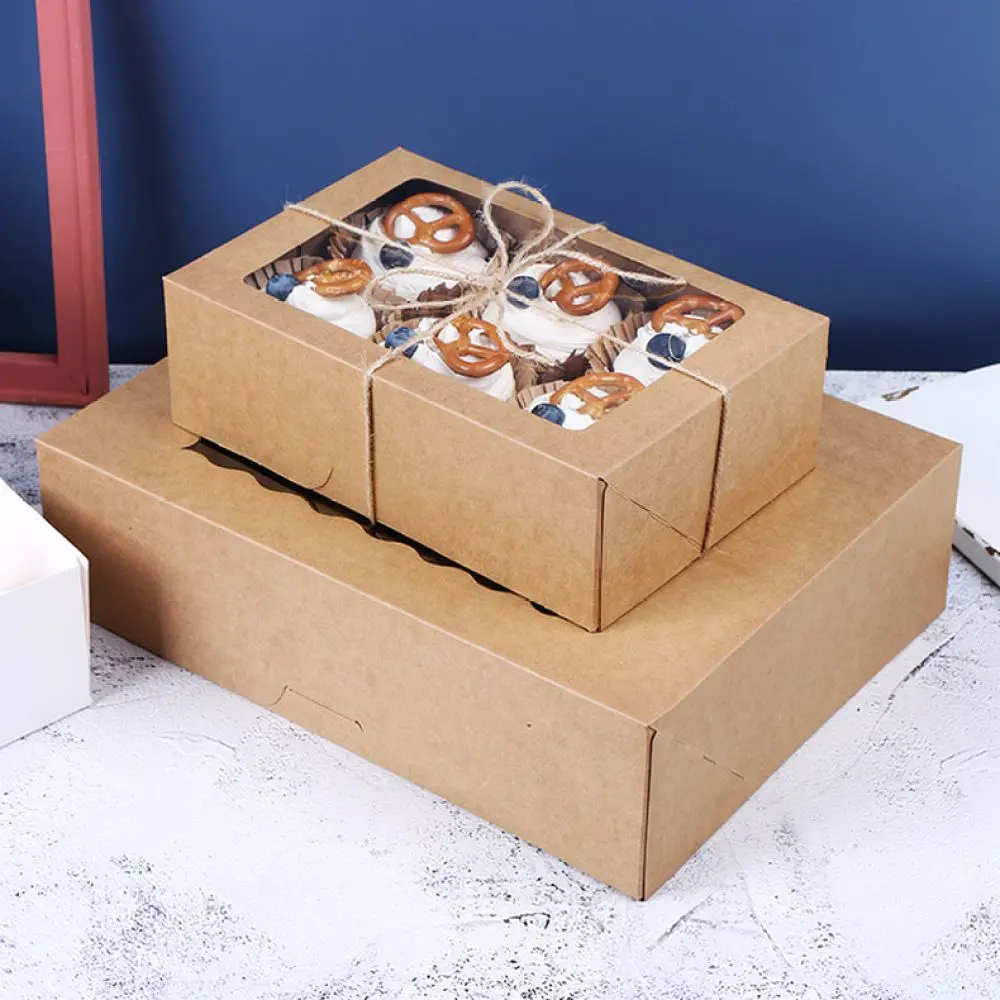 Easy Assemble Cupcake Box Pastry Container For Bakery Catering Party Supplies Muffin Dessert Storage Presentation Case
