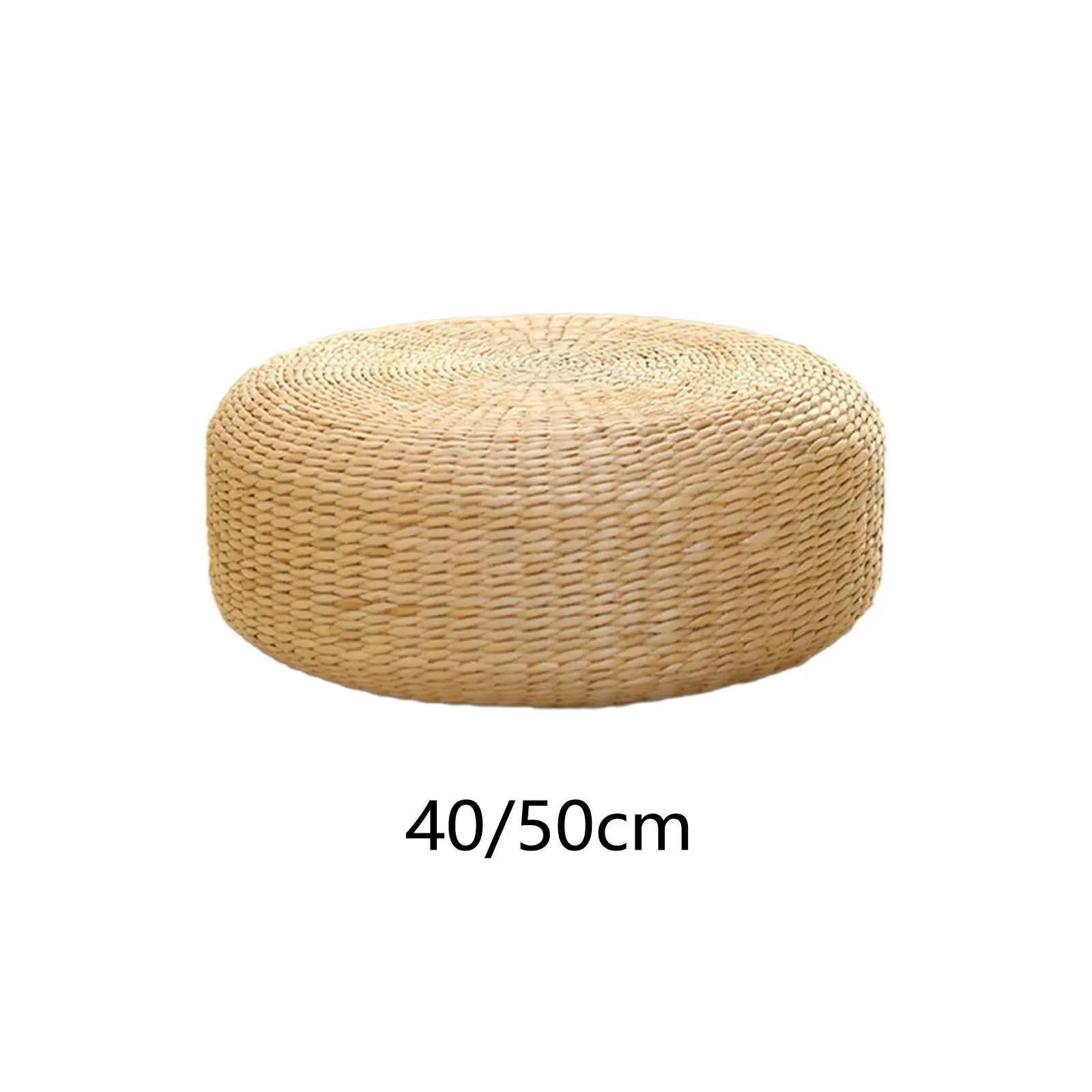 Rattan Floor Pillow Woven Futon Seat Cushion for Living Room Bedroom Floor