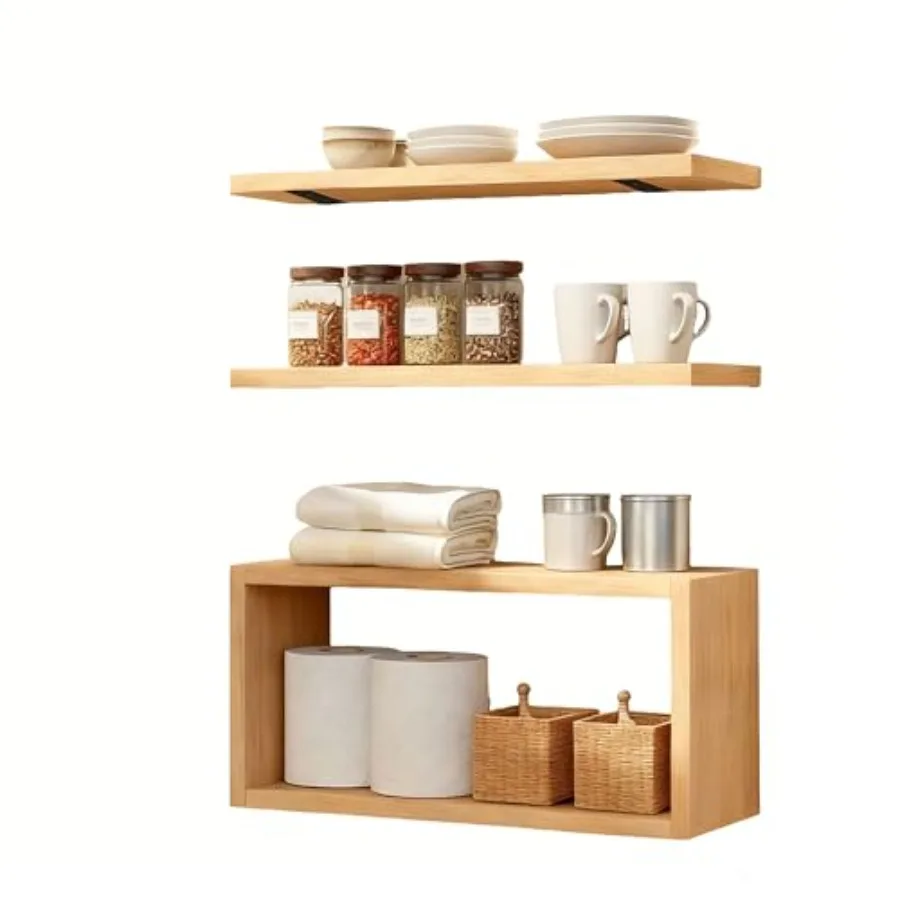 

Wall Mounted Floating Shelf, c Long for Bedroom Living Room Kitchen Staircase Bathroom Above Toilet Wall Decoration Book Storag