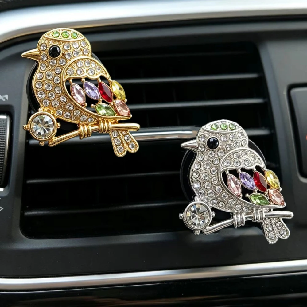 

Crystal Diamond Bird Car Air Freshener Vent Clip Cute Lucky Hummingbird Vent Clips Bling Car Accessories for Women