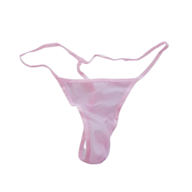 Men's erotic underwear thong transparent sexy pants adult products cute hollow lace style temperament breathable and comfortable view 3
