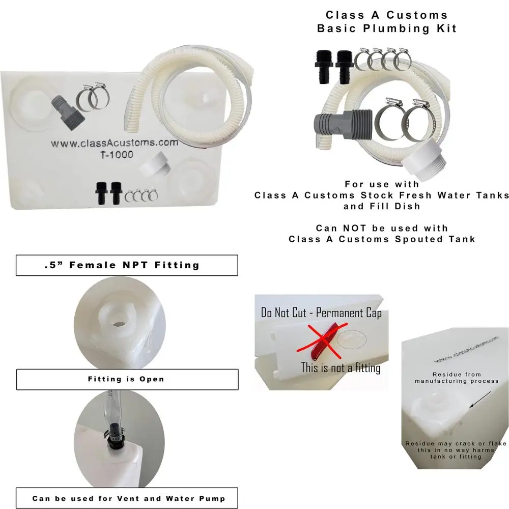 10갤런 담수 탱크 및 RV 및 간이 상점용 배관 키트 - 대용량 물 저장 솔루션