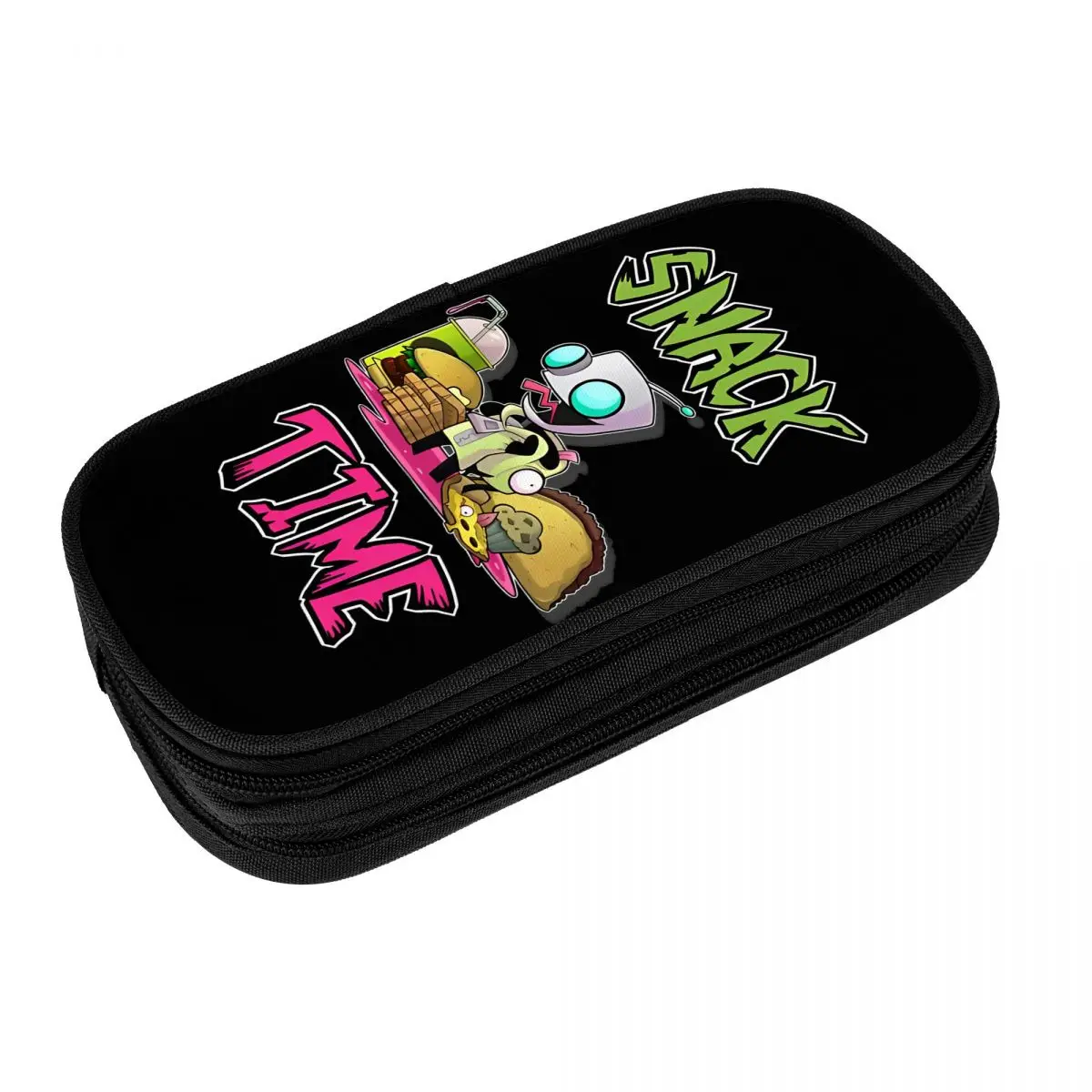 Invader Zim Snack Time Gir Pencil Cases Cartoon Pencilcases Pen Box for Student Big Capacity Bag Students School Gift Stationery