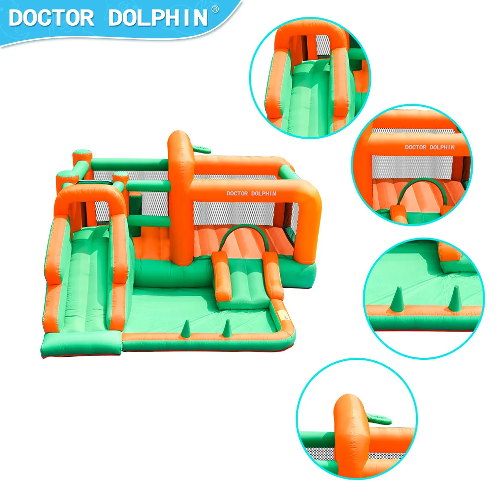 Doctor Dolphin Jumping Castle Inflatable Castle Bounce House Children's Outdoor Inflatable Jumping Trapoline Slide Combination